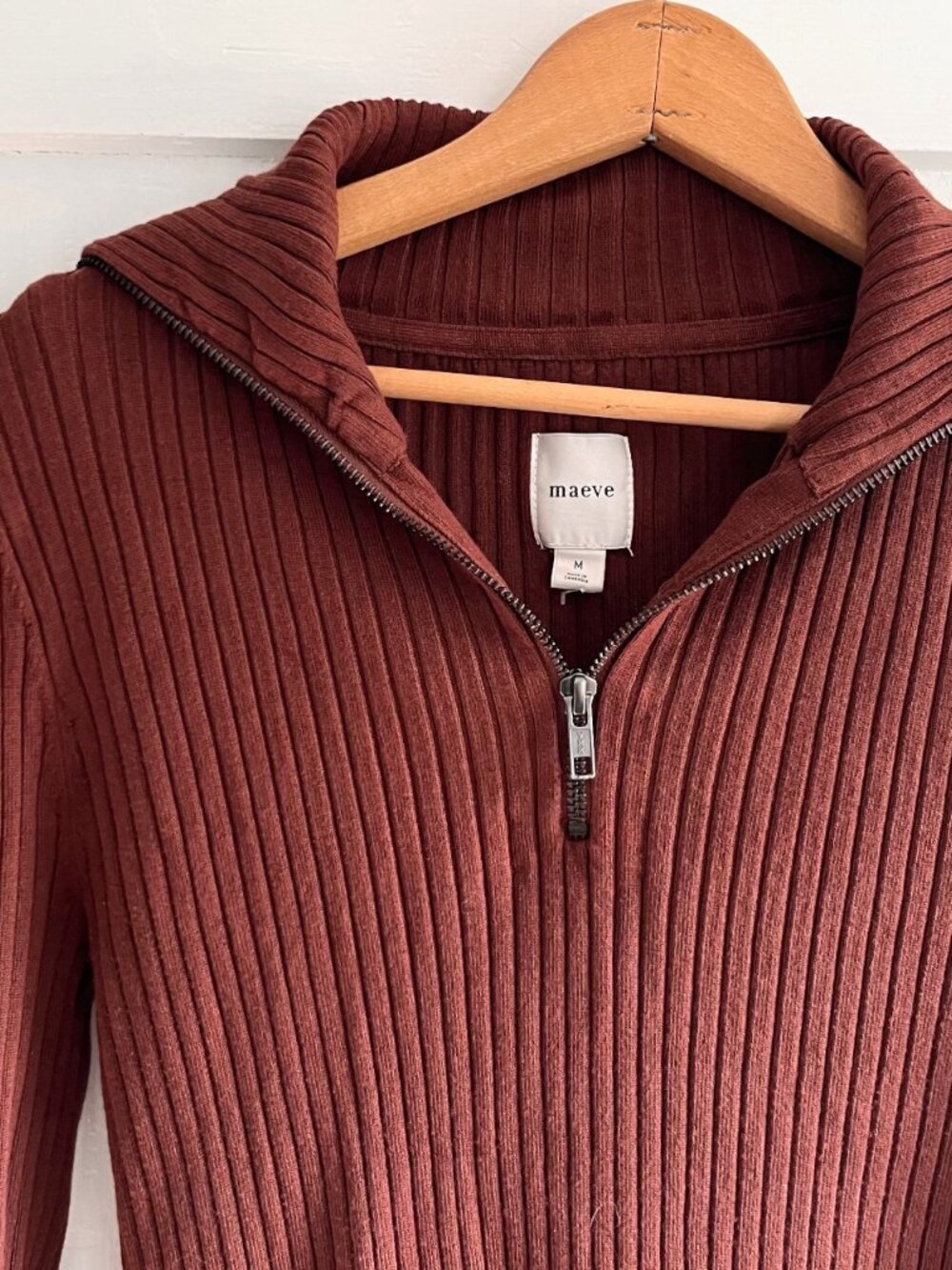 Anthropologie Ribbed Quarter Zip - Picture 5 of 10